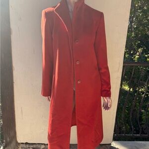 Marvin Richards Coat Vintage Wool Vibrant Red holiday long pockets warm XS S